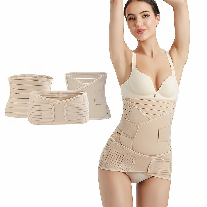 Women's 3 In 1 Postpartum Support Bands, Pregnancy Recovery Belly Waist Pelvis Belt Shapewear Slimming Girdle