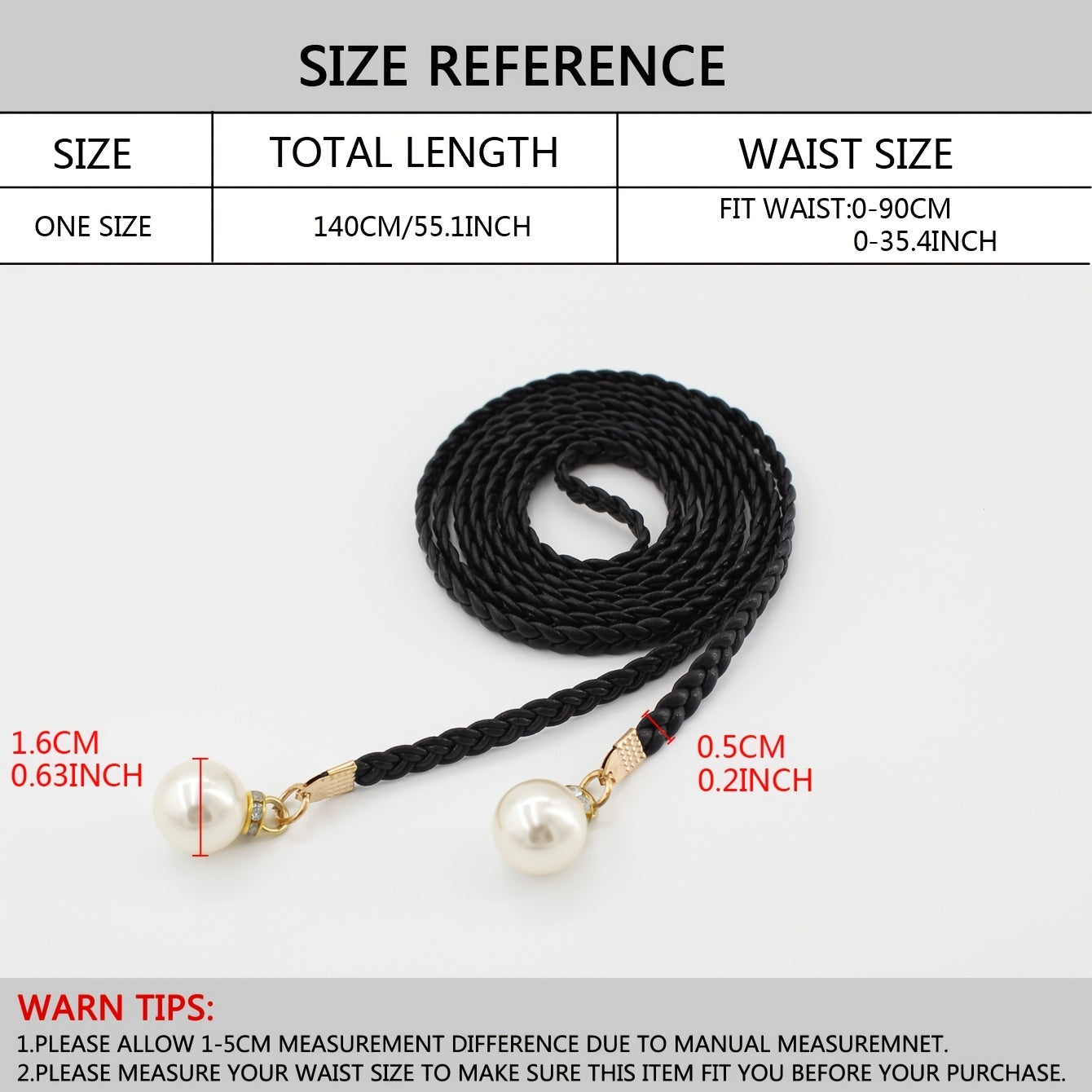 Braided Thin Belt Women's Decor Waist Rope Women's Sweet Dress Tie Waist Chain Skirt With Pearl Waist Accessories