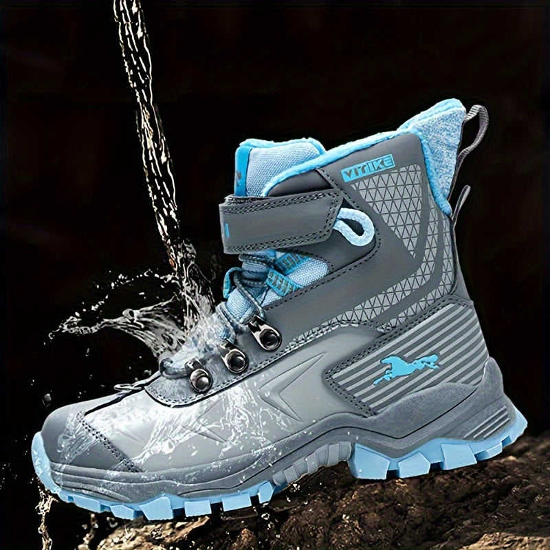 Boys Snow Boots, Anti-Slip Shoes For Outdoor Hiking Climbing Winter
