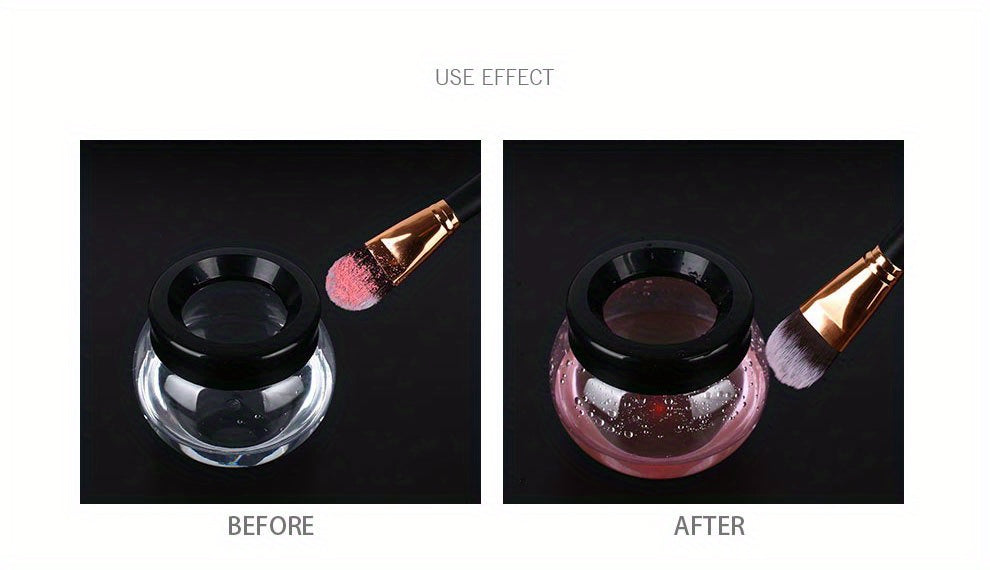 QuickClean Battery-Operated Makeup Brush Cleaner - Efficient Residue Removal, Adjustable Speeds, With Drying Function, Perfect for Home and Travel Use