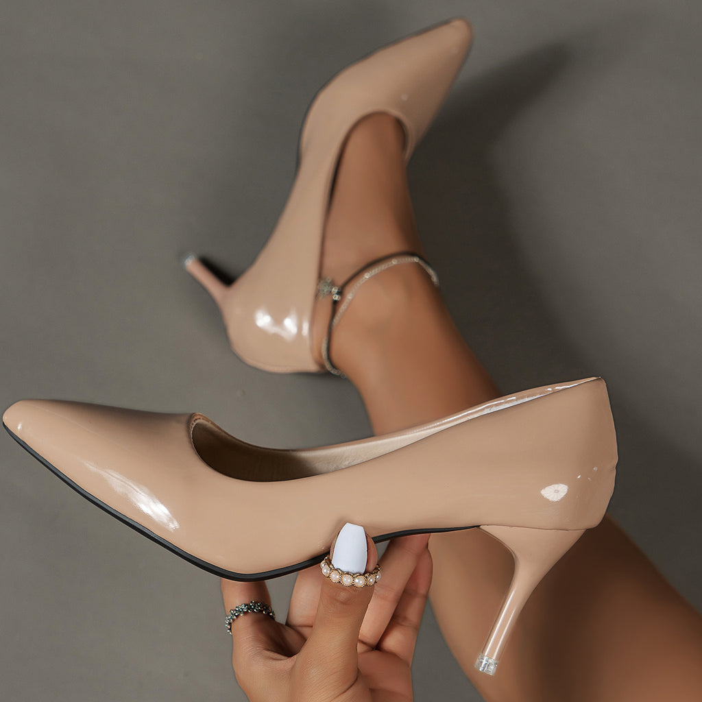Women's Solid Color Stiletto Heels, Elegant Pointed Toe Work Pumps, Lightweight Dress Pumps