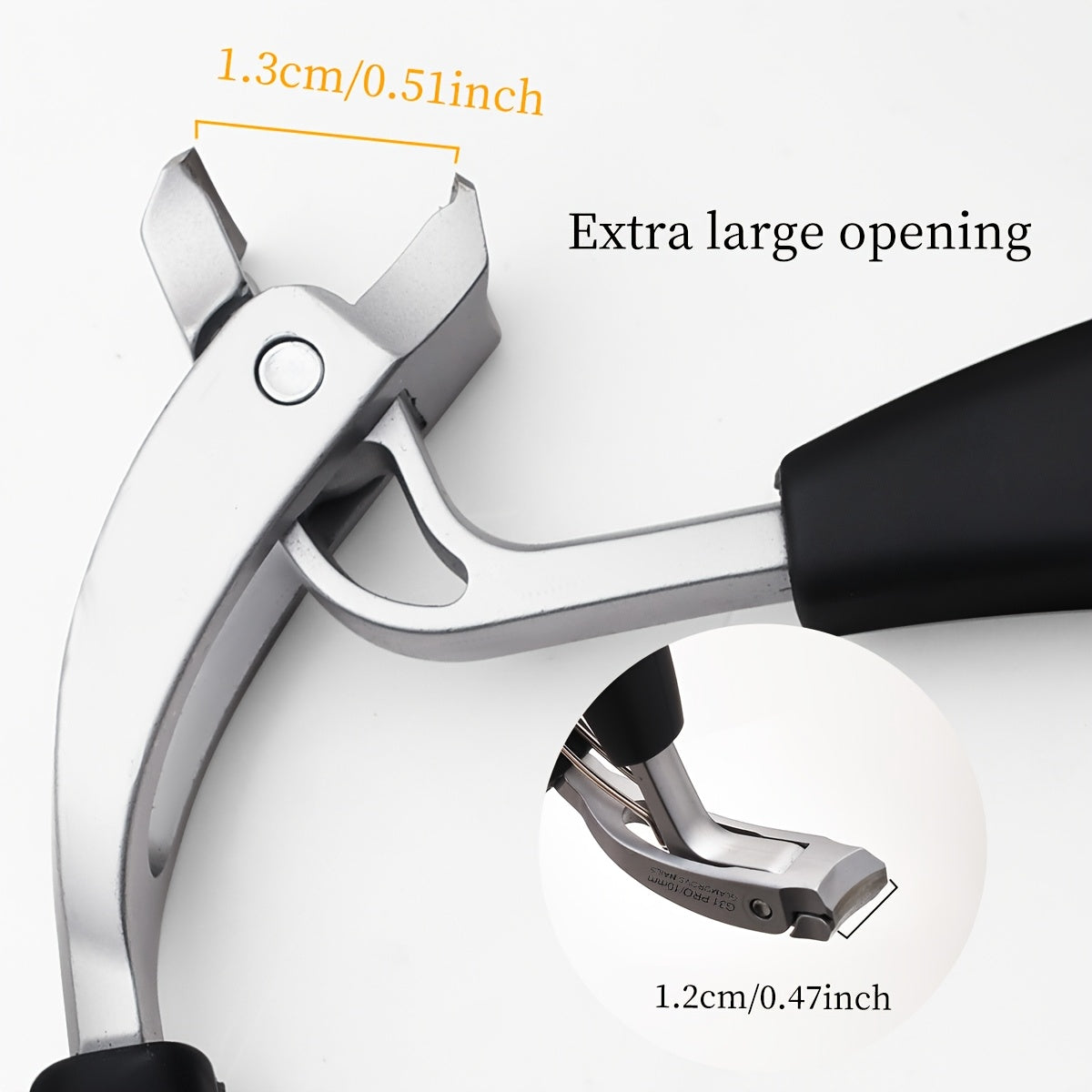 1pc G31 Premium Nail Clippers, Modern Design with Stainless Steel Blade, Concave Edge & Wide Opening for Thick Nails, Anti-Splash Long Handle, Arc Shape Cuticle Trimmer