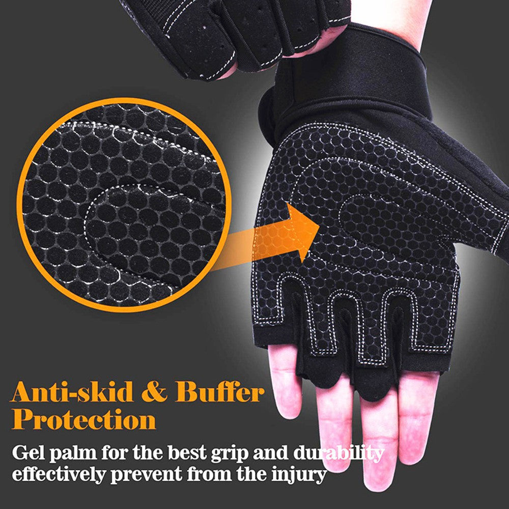Stay Protected & Comfortable: Half-Finger Fitness Gloves for Men & Women - Breathable Sunshade Sports Gloves for Outdoor Activities!