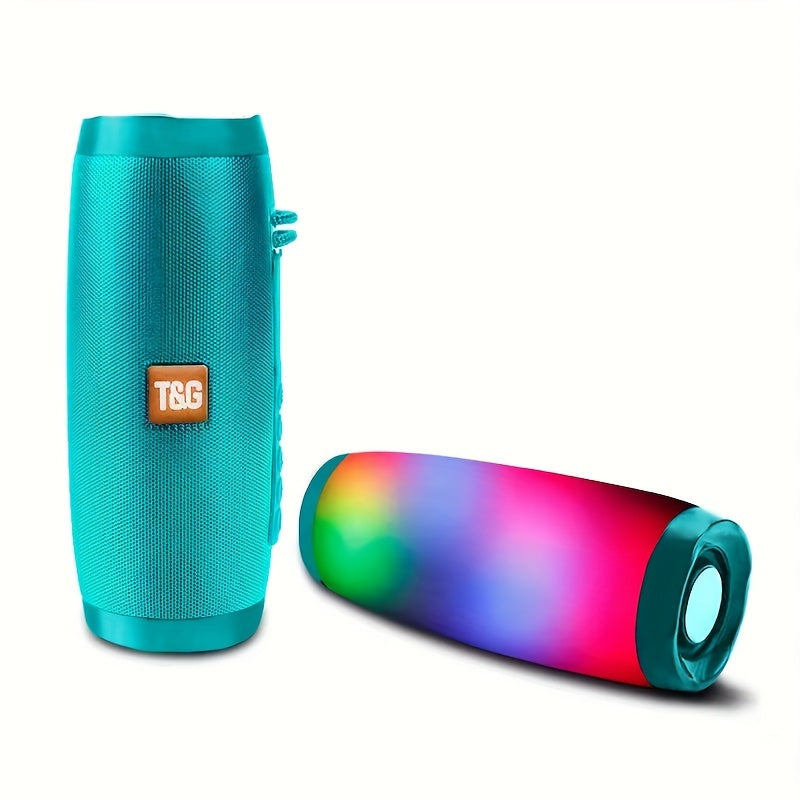 Portable Wireless Speaker With Colorful LED Light, Outdoor 3D Stereo Bass Luminous Speaker, TWS Stereo Subwoofer Rod Hands-Free Call/FM/TF Card/U Disk, Connect Mobile Phone/Tablet/TV, wireless Portable Audio, Electronics/Cons