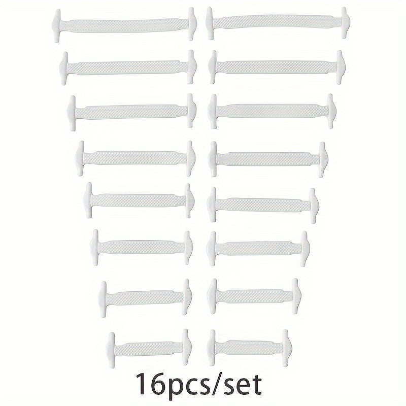 16pcs/Pack No-Tie Elastic Shoelaces for Sneakers, Casual Shoes, and Athletic Footwear