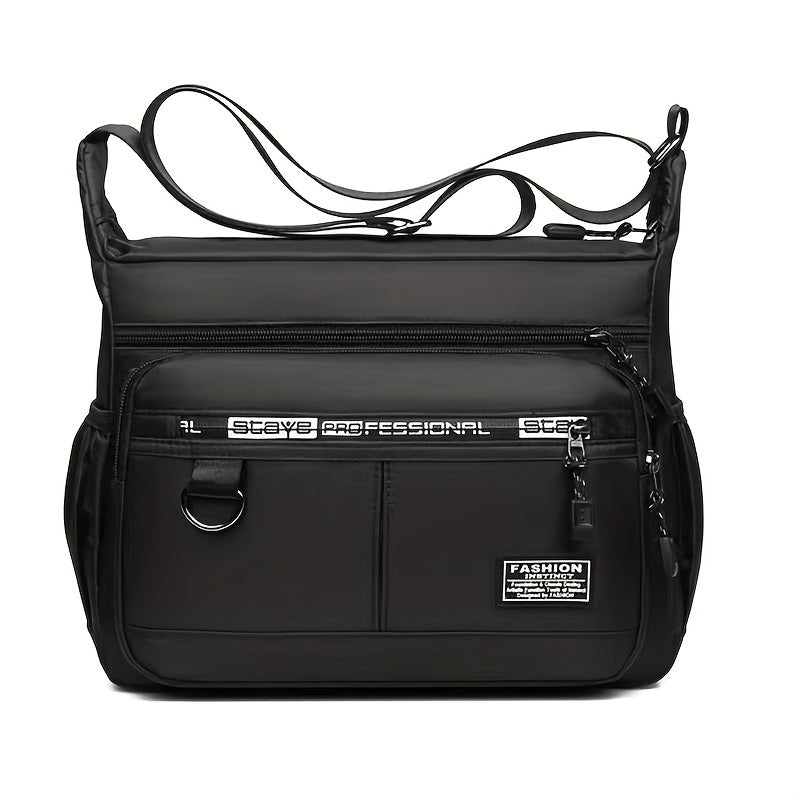 Men'S Nylon Oxford Canvas Casual Leisure Travel Shoulder Bag, Crossbody, Student, Tide, with Adjustable Tape, for Going Out