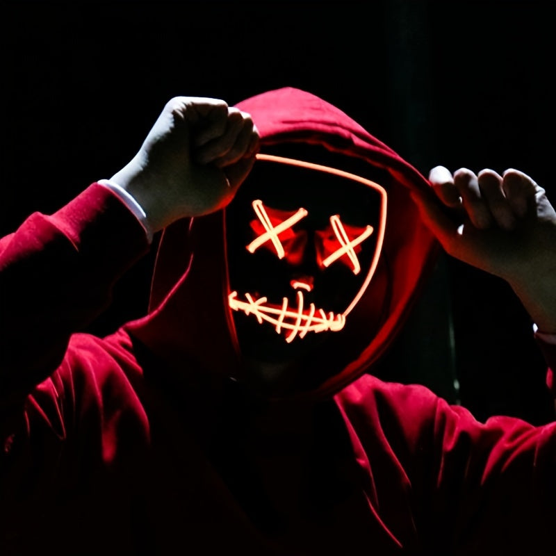 Halloween Light Mask LED Full Face Mask, Clown Glow Mask For Adult, For Christmas, Halloween, Thanksgiving