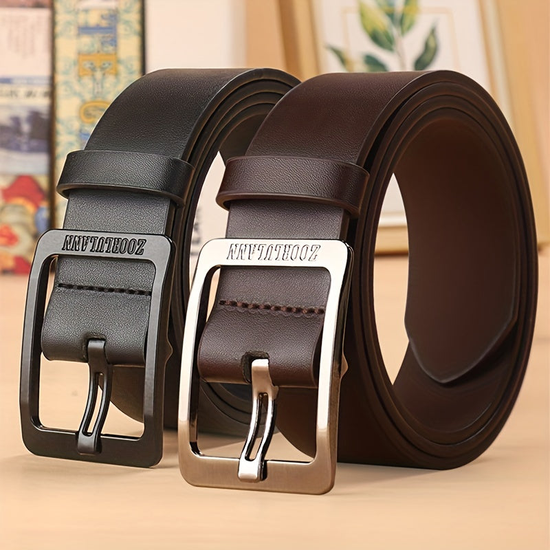 Men's Black PU Leather Belt Casual Jeans Pants Belt For Outdoor Party Holiday, Ideal choice for Gifts