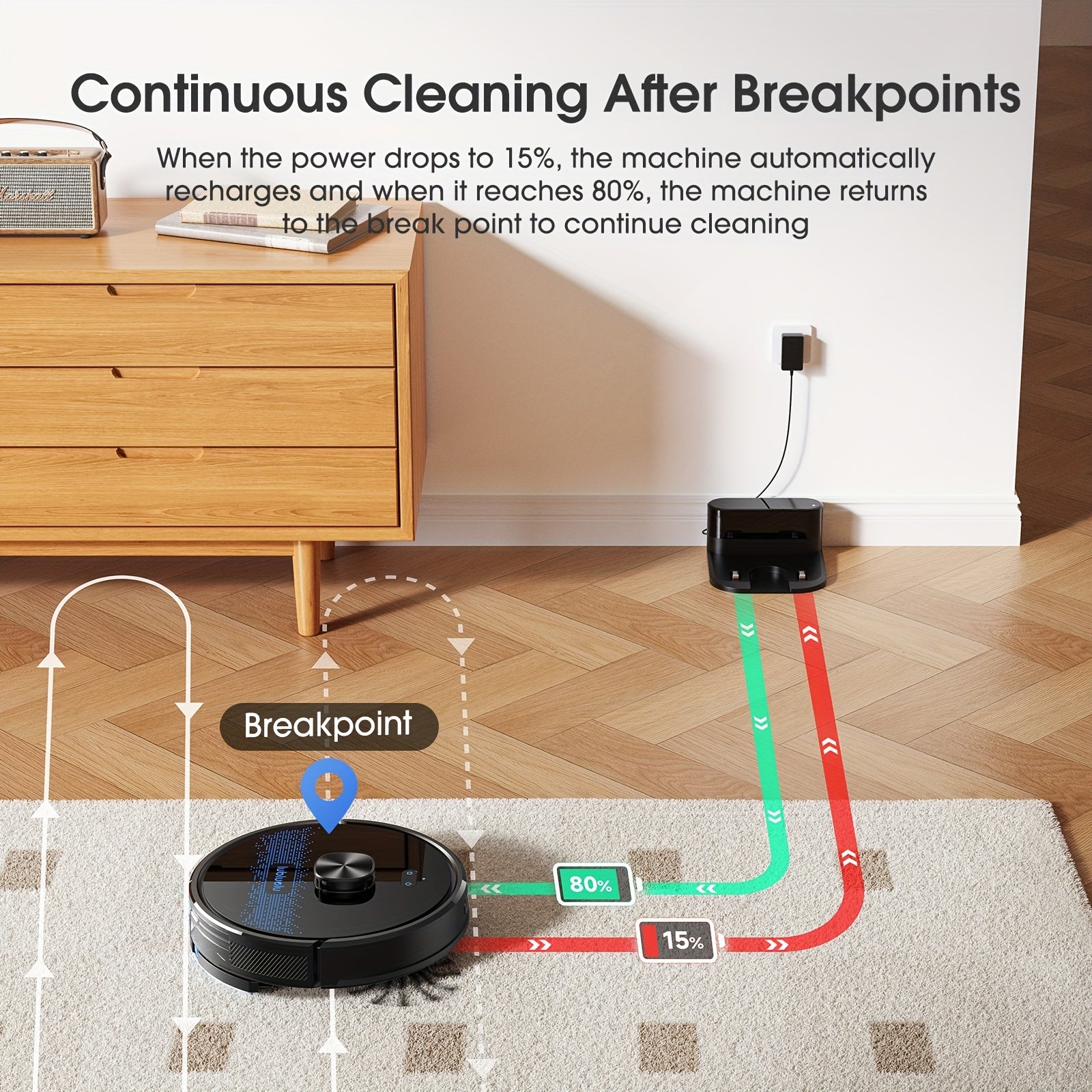 Robot Vacuum Cleaner And Mop Combo 4500Pa, Lubluelu SL60Ultra Robotic Vacuum, 150Mins Max, 56dB, 24 No-Go Zones For Pet Hair Carpets Floor