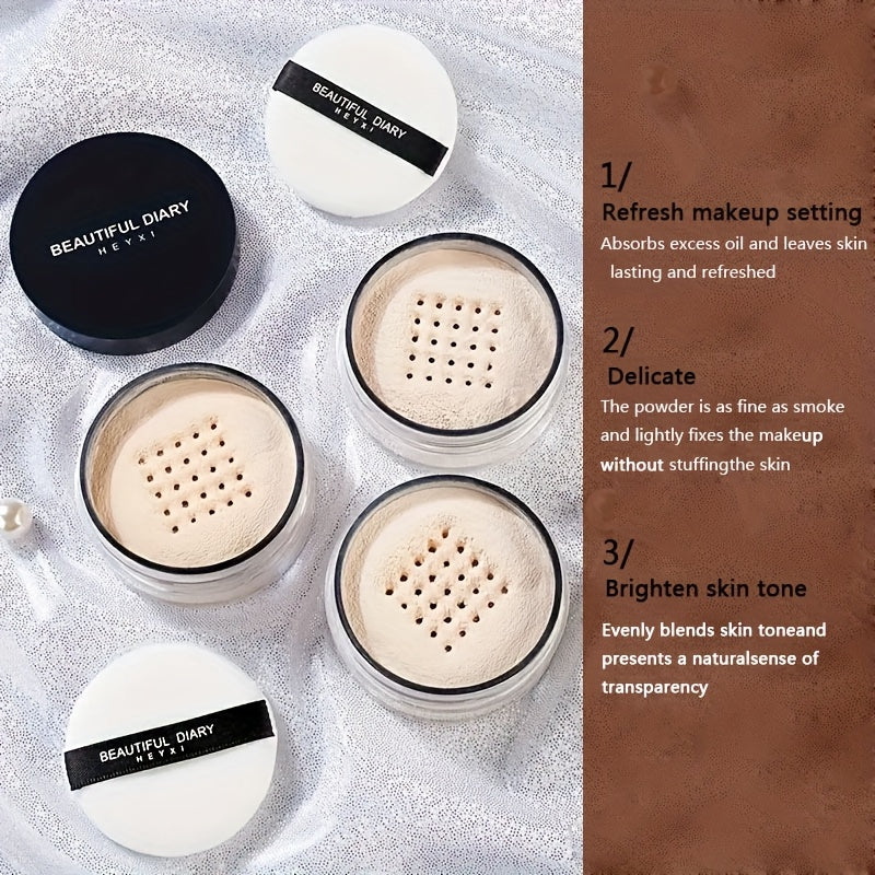 Loose Powder Makeup, Oil Control Matte Medium Coverage for All Skins, Medium Light Beige, Waterproof Sweat-Proof Makeup