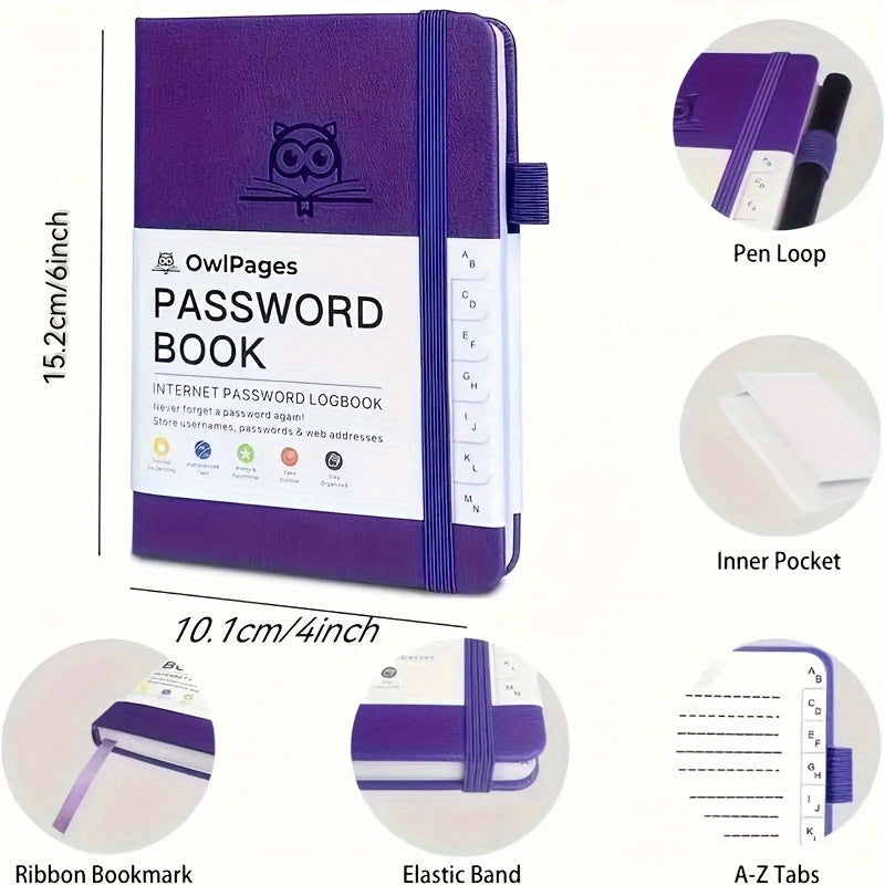Password Book With Alphabetical Tabs. Hardcover Password Keeper Notebooks For Seniors, Internet Password Logbook Journal, Address Organizer For Computer &amp; Website Logins, Pocket Size