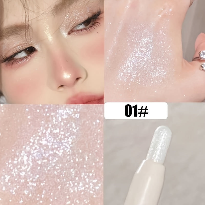 Dazzling Diamond Glitter Eyeliner Pen - Eyeshadow with Liquid Shimmer, Waterproof Highlighter, Nude Makeup, Long-Lasting, Easy to Apply, and Smudge-Proof