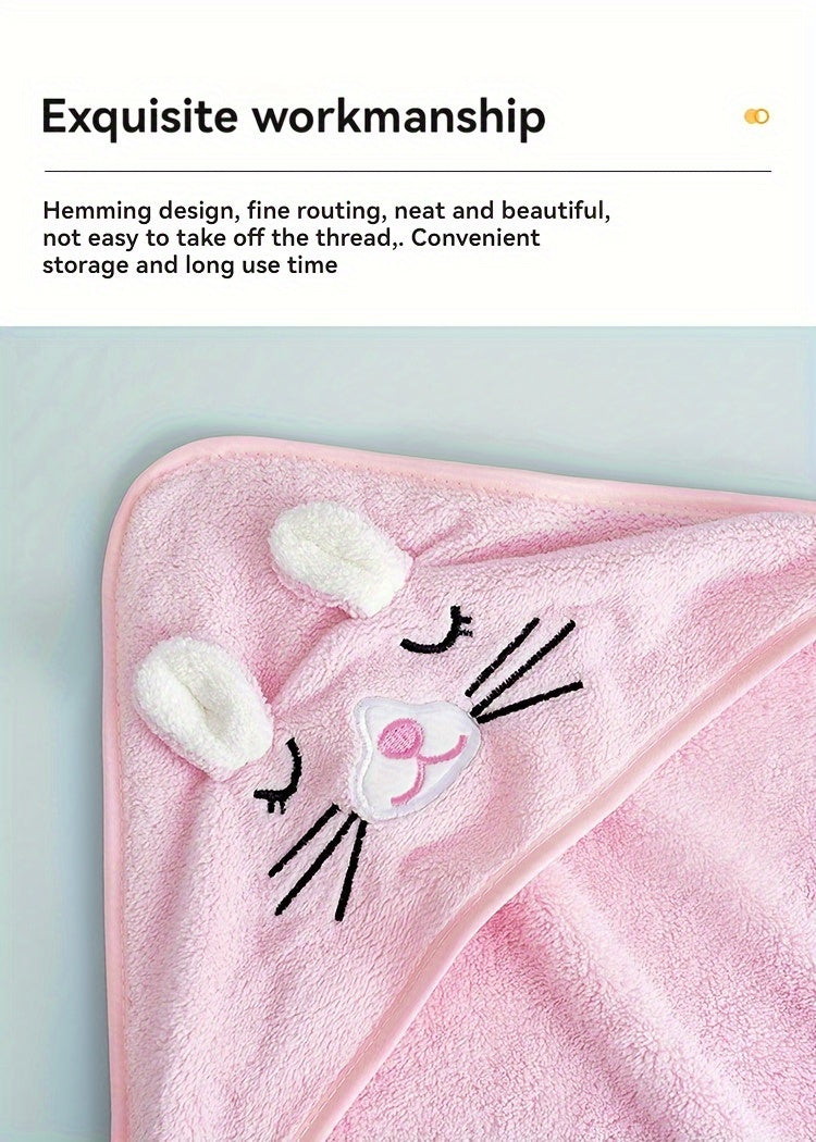 Cute Cartoon Design Baby Bath Towel & Hooded Bathrobe - Super Soft & Water Absorbent Microfiber For 0-2 Year Olds