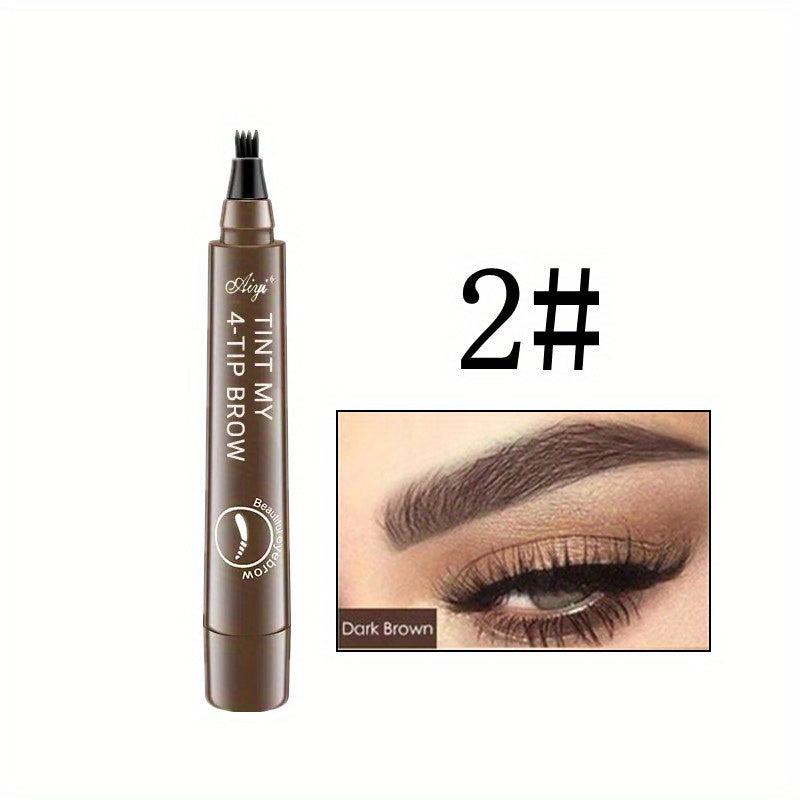 4 Split Head Liquid Eyebrow Pen, Waterproof And Smudge Proof Eyebrow Pencil, Microblading Eyebrow Pencil Natural Looking Eyebrow Tattoo Pen