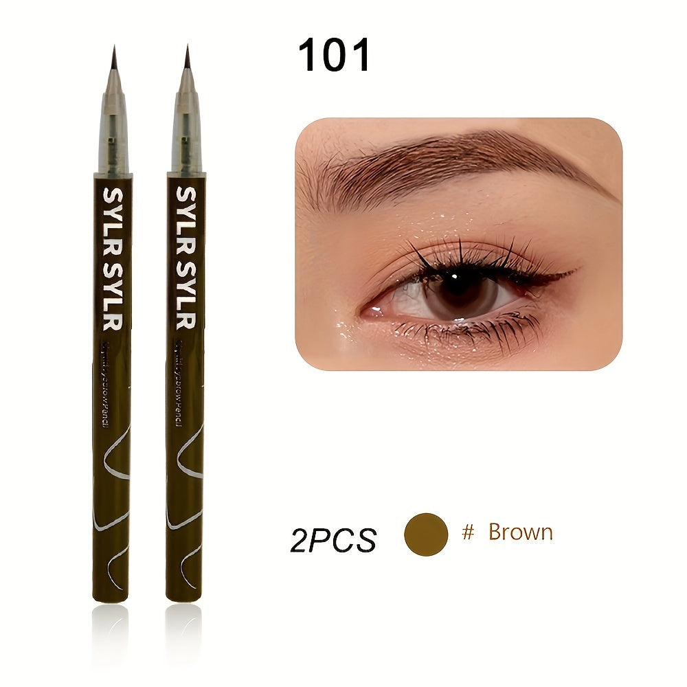 Ultra-Fine 0.008mm Waterproof Eyebrow Pen - Long-Lasting, Sweatproof, Smudge-Free Microblading Liquid Eyeliner with 2-in-1 Design for Precise, Natural-Looking Brows and Lashes - Professional, Easy-to-Use Makeup Essential