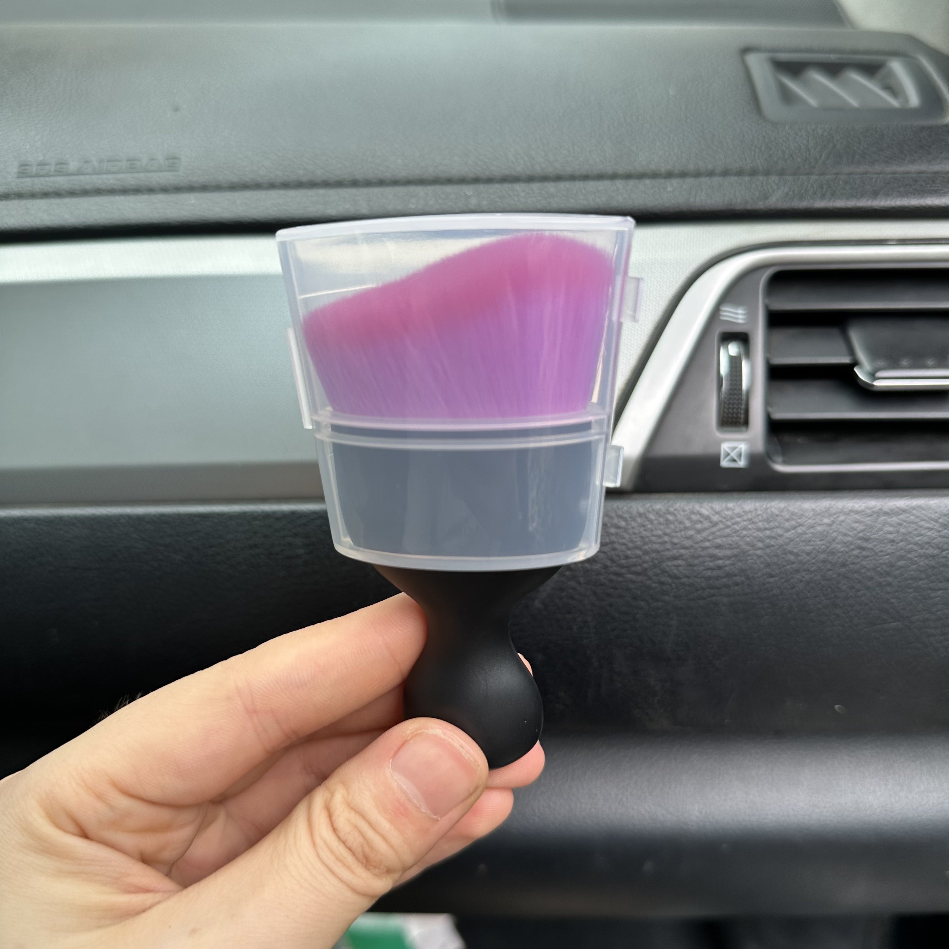 [Compact Size] Dual-Color Soft Bristle Car Interior Detailing Brush - Ergonomic Handle, Air Vent Dust Removal, Comfort Grip for Easy Cleaning and Maintenance