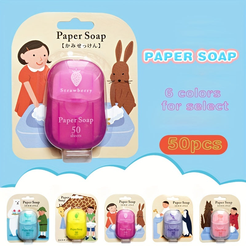 50 Pcs Foaming Portable Soap Paper Sheets, Disposable Travel Scented Bath Slice Sheet, Confetti Slide Flakes For Travel And Outdoor Father's Day Gift