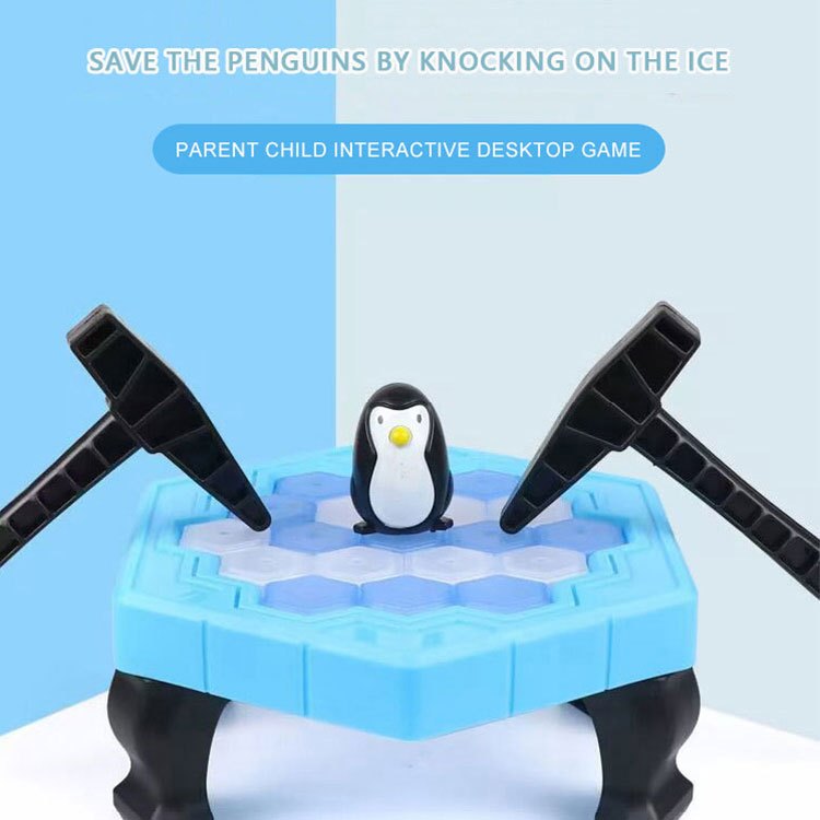 Save the Penguins Family Game - Interactive Ice Knocking Board Toy with Colorful & White Plastic Pieces, Educational STEM Fun for Youngsters