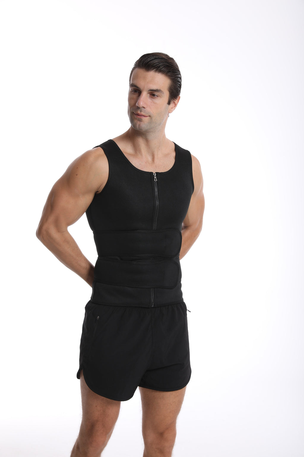 Men's Compression Sweat Sauna Vest, New Slimming Suit For Students, Waist Belts Body Shaper Back Support Tank Top For Workout Fitness Gym