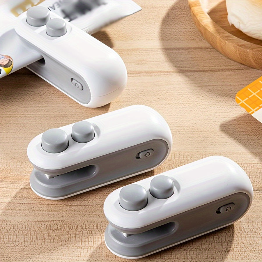 2-in-1 Rechargeable Mini Snacks Bag Sealer - USB-Powered Heat Seal & Cut Fresh Food Storage Bags, Compact Design with Built-in Battery, 16W, Plastic Material For Easy Storage & Freshness, Usb Powered Sealer, Durable Plastic S