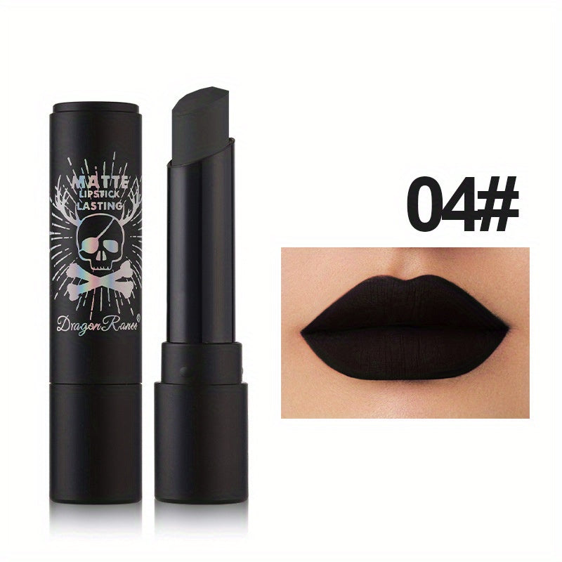 Punk Cool Matte Lipstick - Dark Purple, Chocolate, And Black Tones - Perfect For Halloween And Costume Makeup For Mother's Day Gifts For Music Festival
