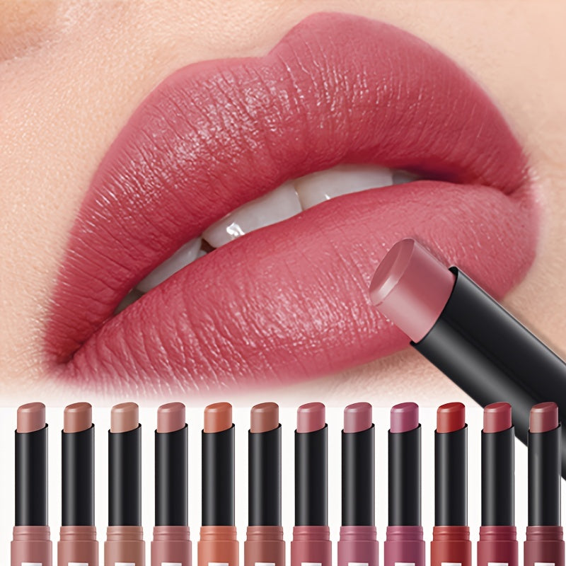 Smooth Velvet Matte Lipstick, Easy To Apply, Moisturizing And Hydrating Lip Balm, Natural Shine