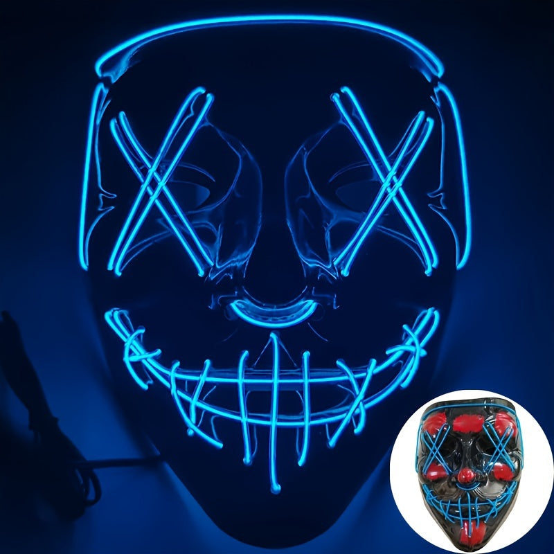 Halloween Light Mask LED Full Face Mask, Clown Glow Mask For Adult, For Christmas, Halloween, Thanksgiving
