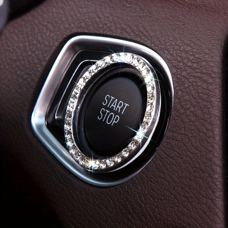 Rhinestone Decoration One-Button Start Ignition Ring - Car Accessory - Thanksgiving Christmas New Year Gift