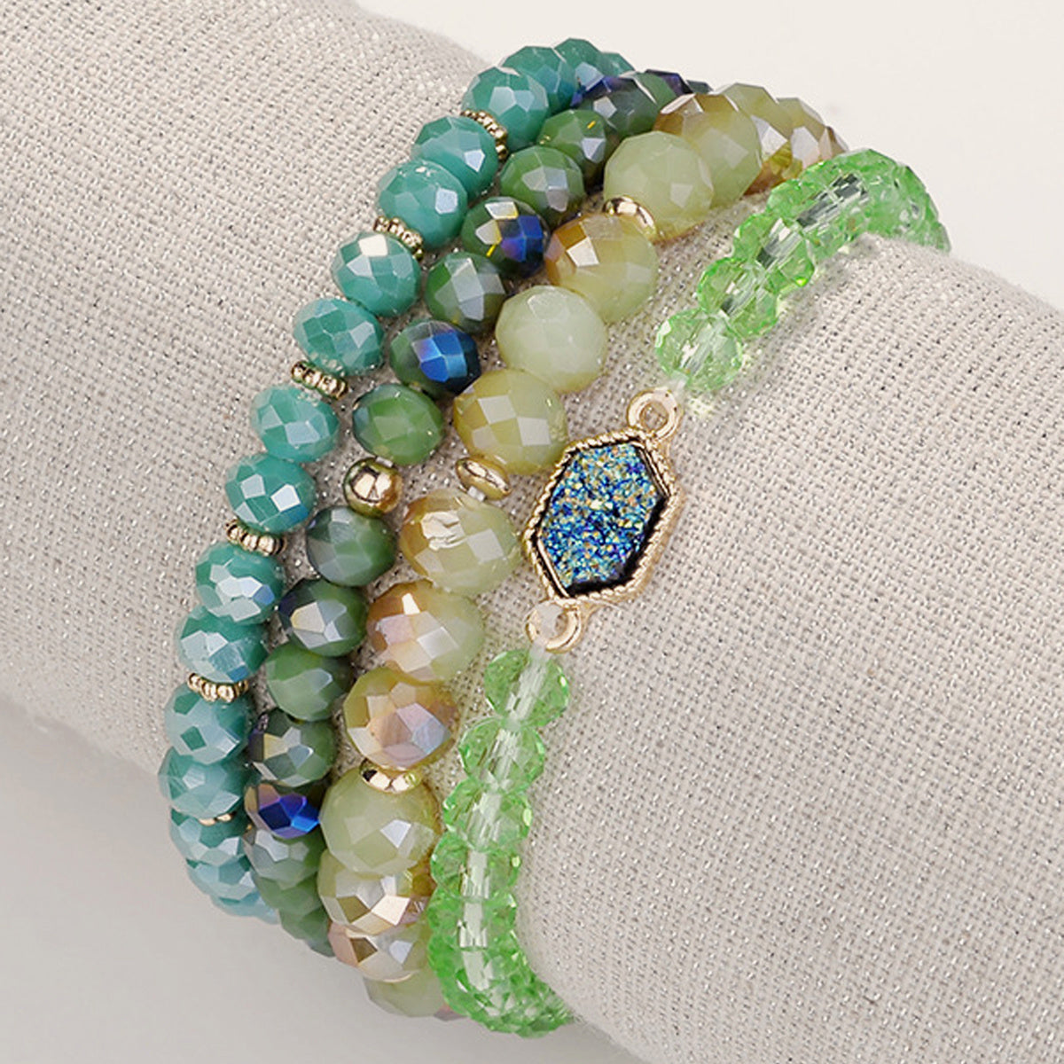 Resin Cluster Bracelet 4pcs Set