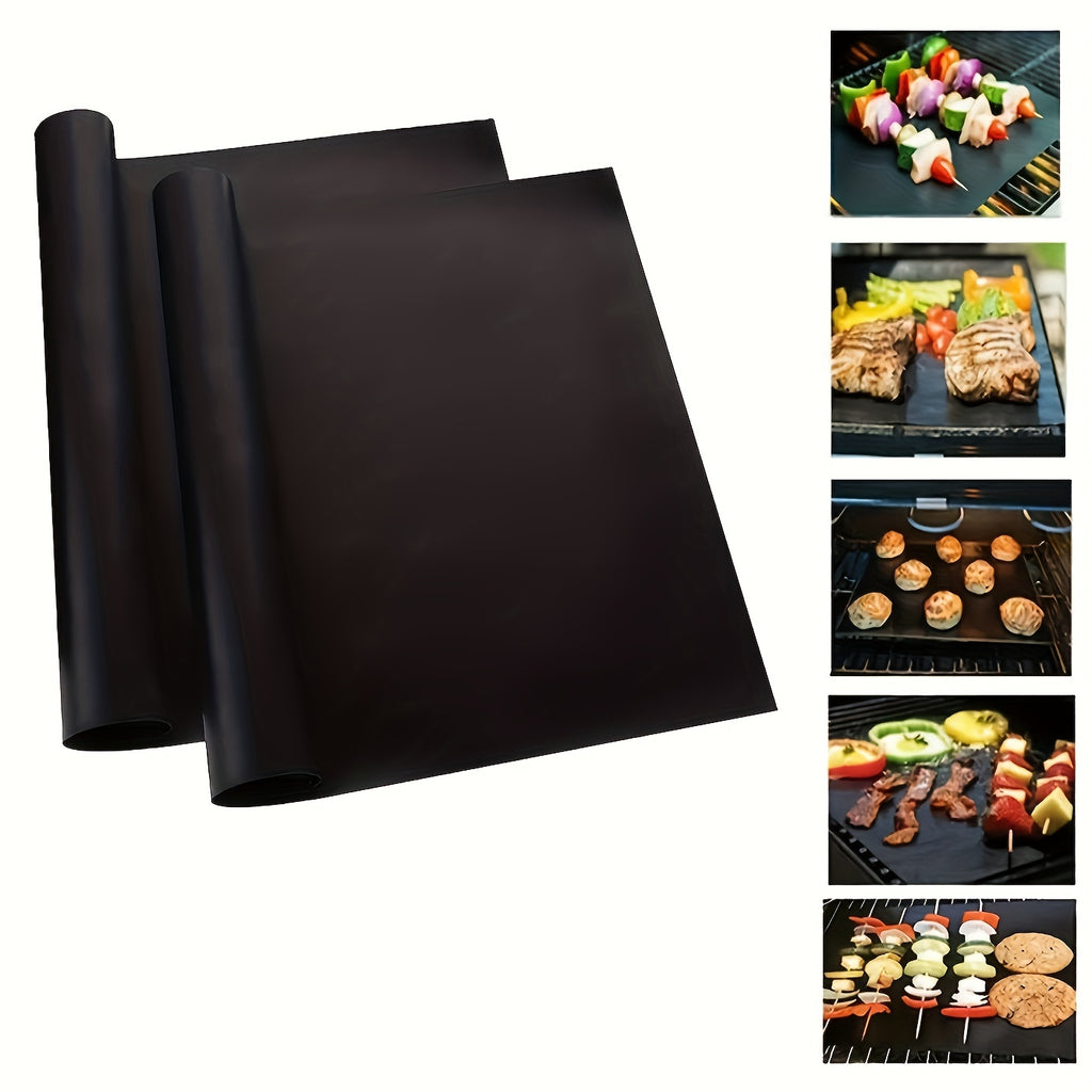 2pcs Heavy Duty Non-Stick Oven Liners for Bottom of Oven - PTFE Food-Safe Drip Trays, Spill & Burn Protection, Easy Clean, Fits Electric/Gas Ovens & Grills, BBQ Party & Vacation Essentials, Grill Accessory, Sleek Design, Reli