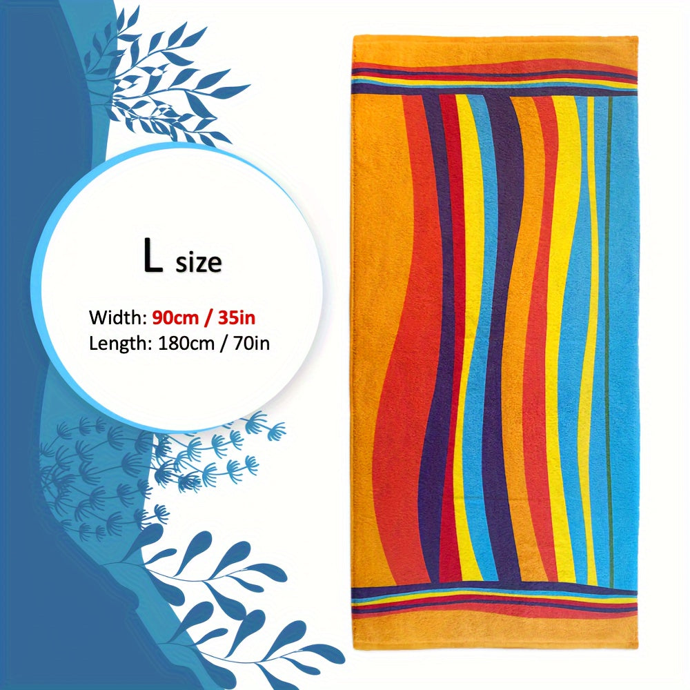 [Extra Large Soft Beach Towel] Extra Large Striped Beach Towel - Ultra-Soft Microfiber, Quick-Dry & Sand-Free, Perfect for Travel, Yoga, Camping & Swimming - Machine Washable, Beach Towel