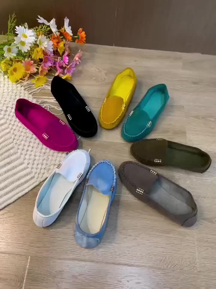 Women's Round Toe Loafers, Solid Comfortable Slip On Shoes, Women's Footwear