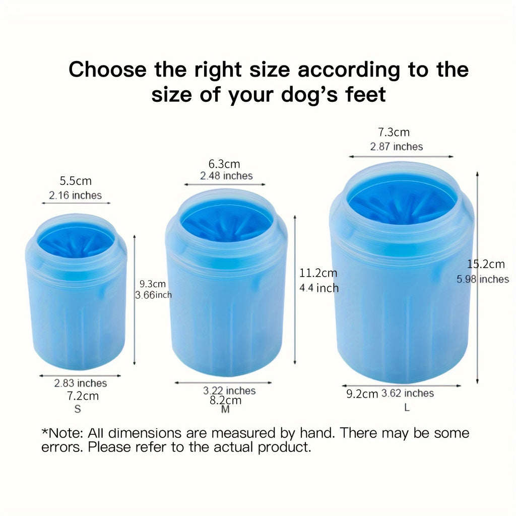 Portable Soft Silicone Pet Paw Cleaner Cup with Brush - Turquoise & Black Dog & Cat Paws Washing Cup, Non-Slip Base, Easy-Clean Durable Design for Indoor/ Use, Dirt & Debris Remover for Paws Before/After Walks, Dog Grooming,