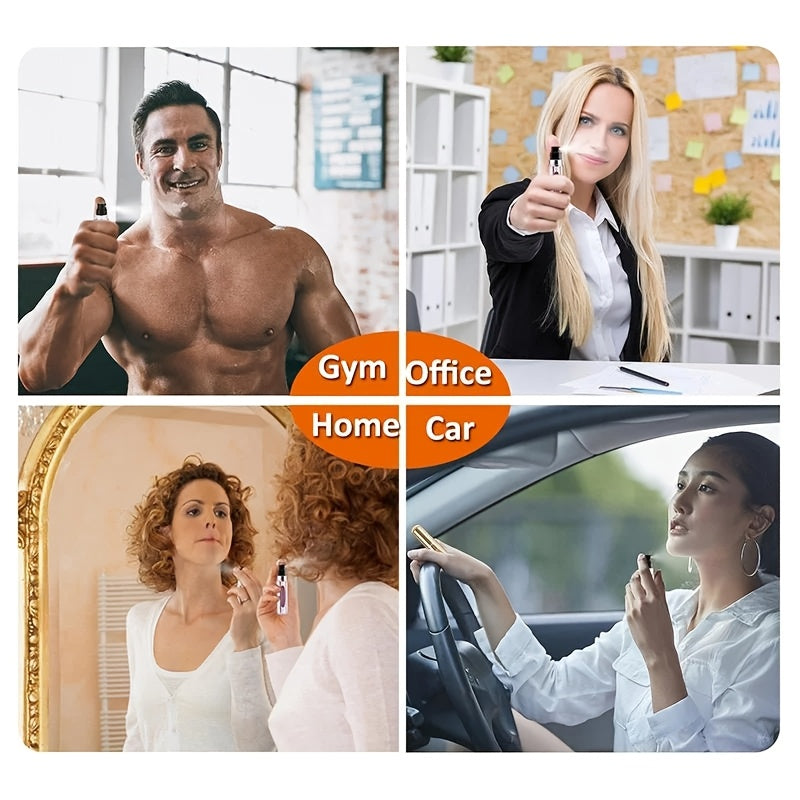 NEW Colorful 5ML Mini Portable Travel Perfume Spray Empty Travel Aftershave Fashion Aluminum Star Shape Bottle Self Pump Bottom Glass Perfume Cosmetics Sprayer