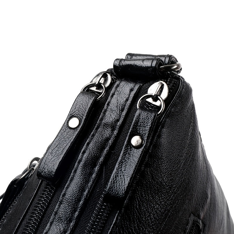 Flower Pattern Crossbody Bag, Fashion Zipper Shoulder Bag, Casual Purse For Women