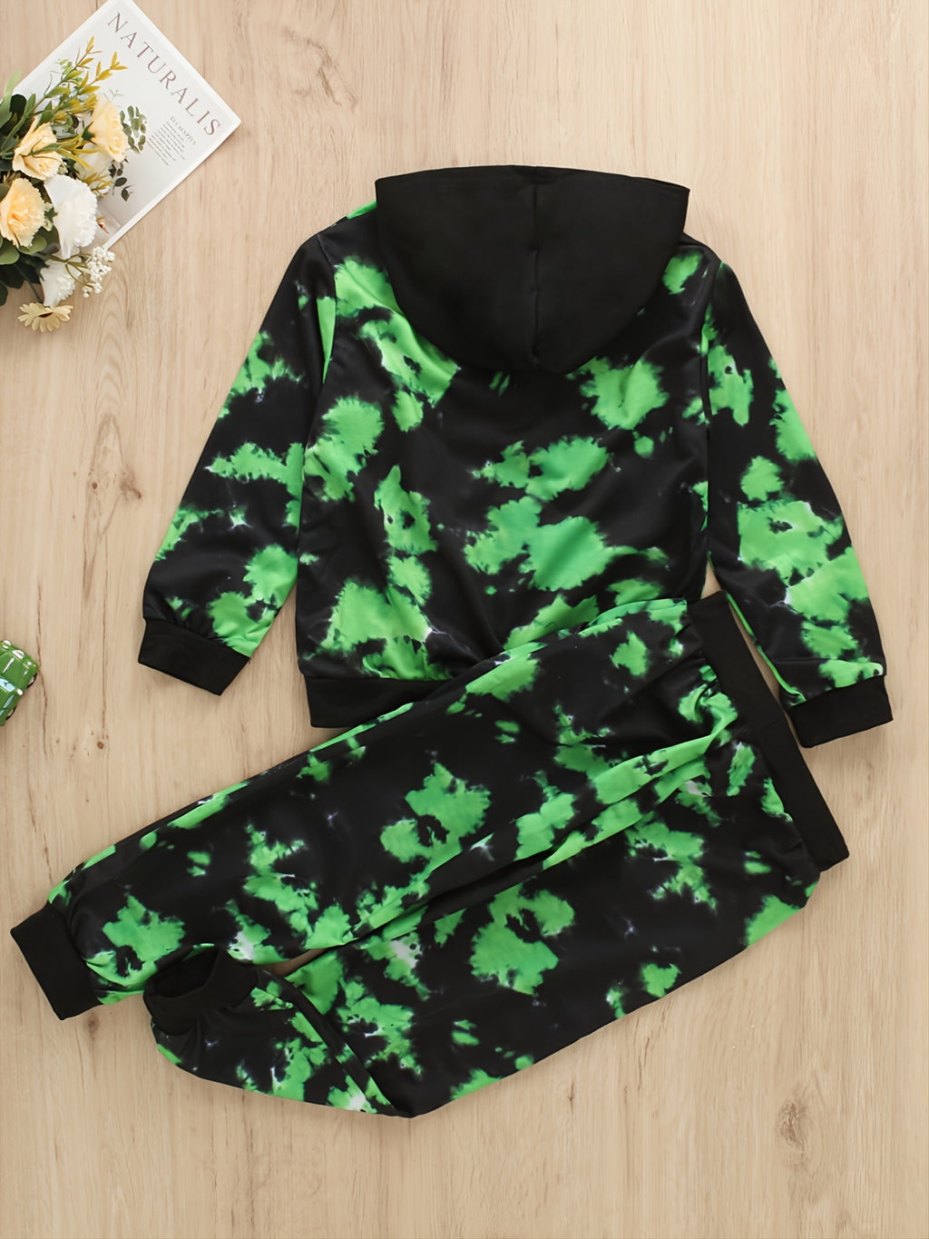 Toddler Baby Boys Tie Dye Printed Long Sleeve Sweatshirt Hoodie Tops And Pants