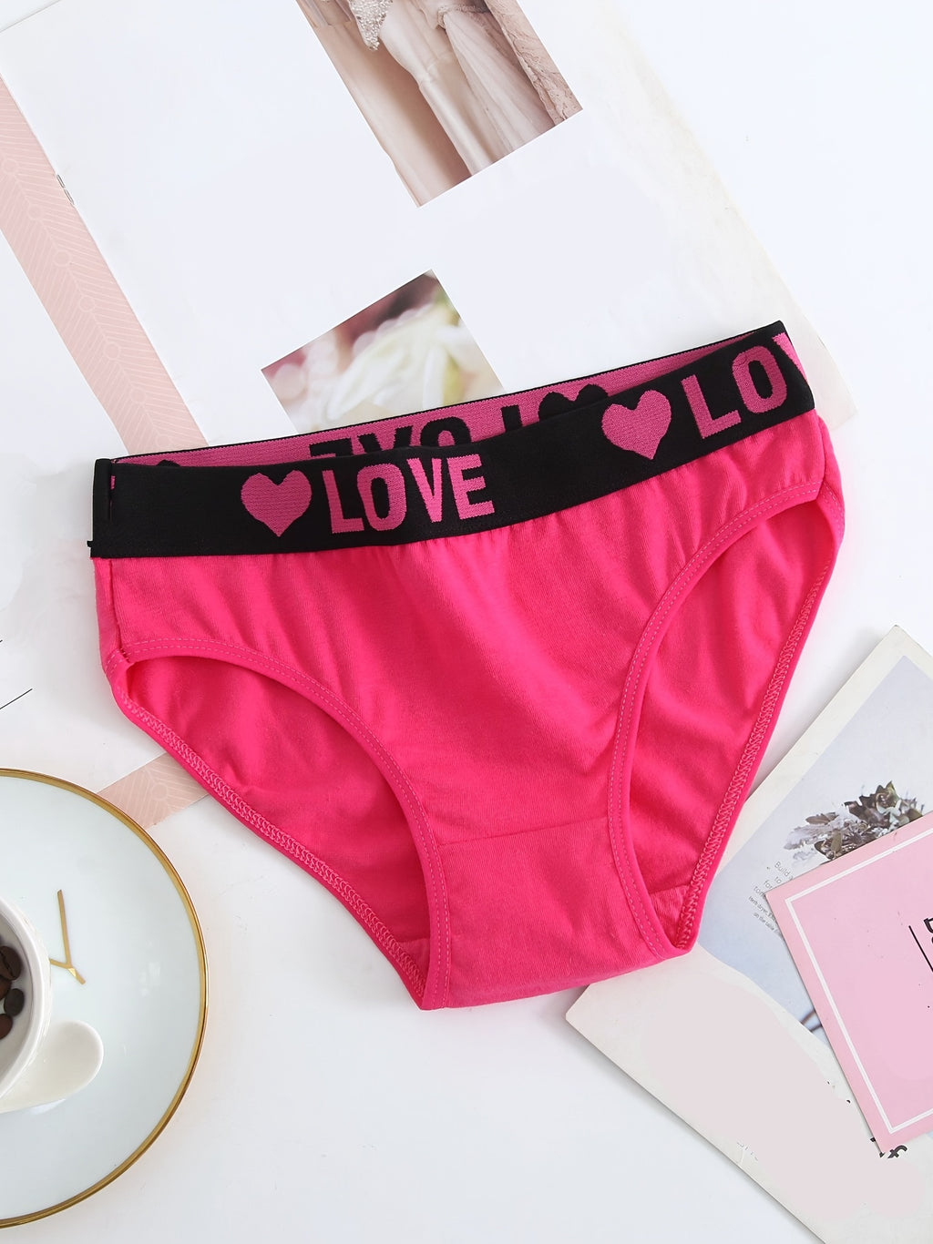 [6 Pack] Colorful Fabric Panties, Seamless Soft & Stretchy Bikini Briefs, Women's Lingerie & Underwear