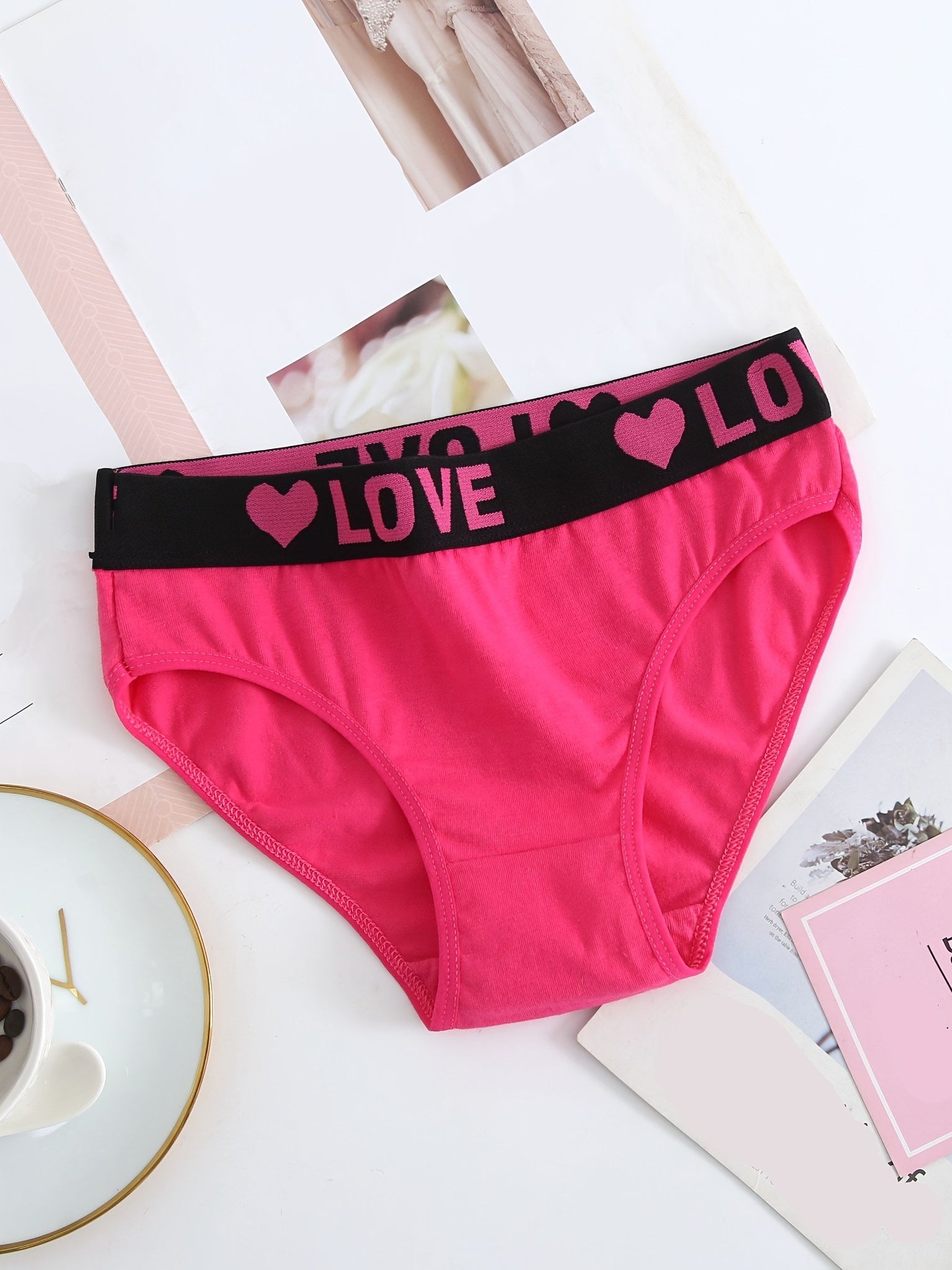 [6 Pack] Colorful Fabric Panties, Seamless Soft & Stretchy Bikini Briefs, Women's Lingerie & Underwear