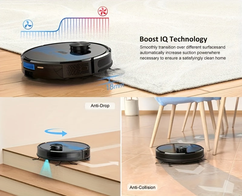 Robot Vacuum Cleaner And Mop Combo 4500Pa, Lubluelu SL60Ultra Robotic Vacuum, 150Mins Max, 56dB, 24 No-Go Zones For Pet Hair Carpets Floor