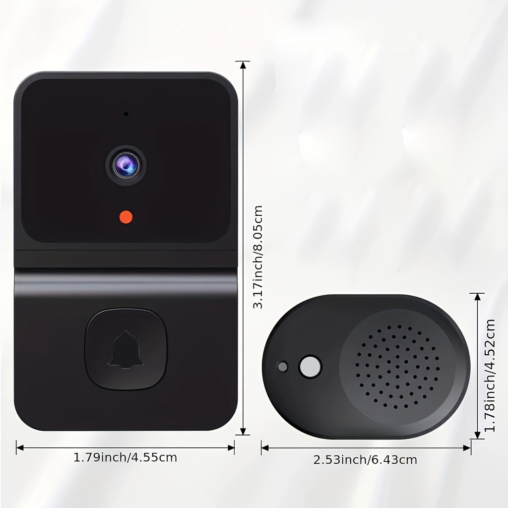 1pc (Build-in Battery) Smart WIFI Doorbell, Security Wireless Intelligent Visual Video Intercom Doorbell, 2-Way Audio, Night Vision, USB Rechargeable Low Power Consumption, Support 2.4G Wifi, Wireless Doorbells for Home, Smar