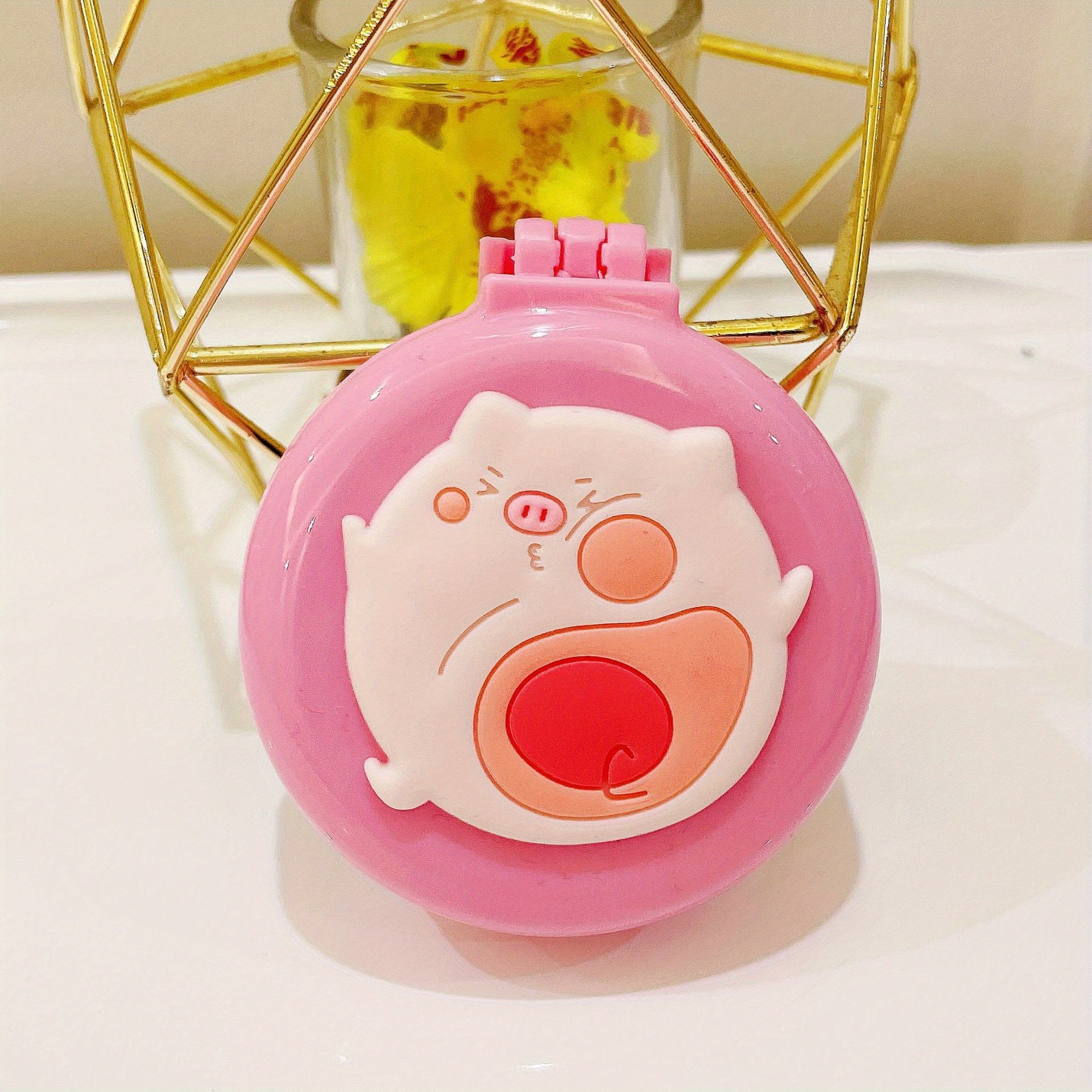 1pc Portable Folding Comb with Makeup Mirror - Air Cushion Massage Hair Brush for Normal Hair - Travel Pocket Mini Hair Brush Essentials for Women