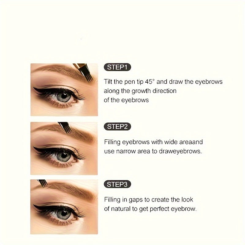 4 Split Head Liquid Eyebrow Pen, Waterproof And Smudge Proof Eyebrow Pencil, Microblading Eyebrow Pencil Natural Looking Eyebrow Tattoo Pen