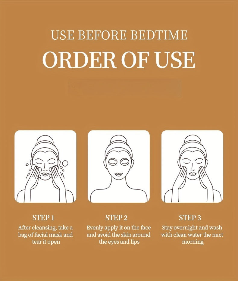 Rice Sleeping Mask for Hydration And Moisture, Firms And Nourishes Facial Skin, No Rinse Needed, Easy to Apply, Suitable for Women'S Skincare, Freeze Mask, Travel-Friendly Packaging.