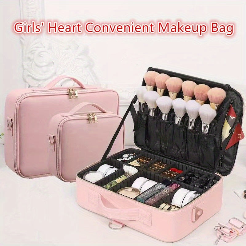 Simple Portable Makeup Zipper Handbag, Versatile Storage Bag, Travel Cosmetic Bag