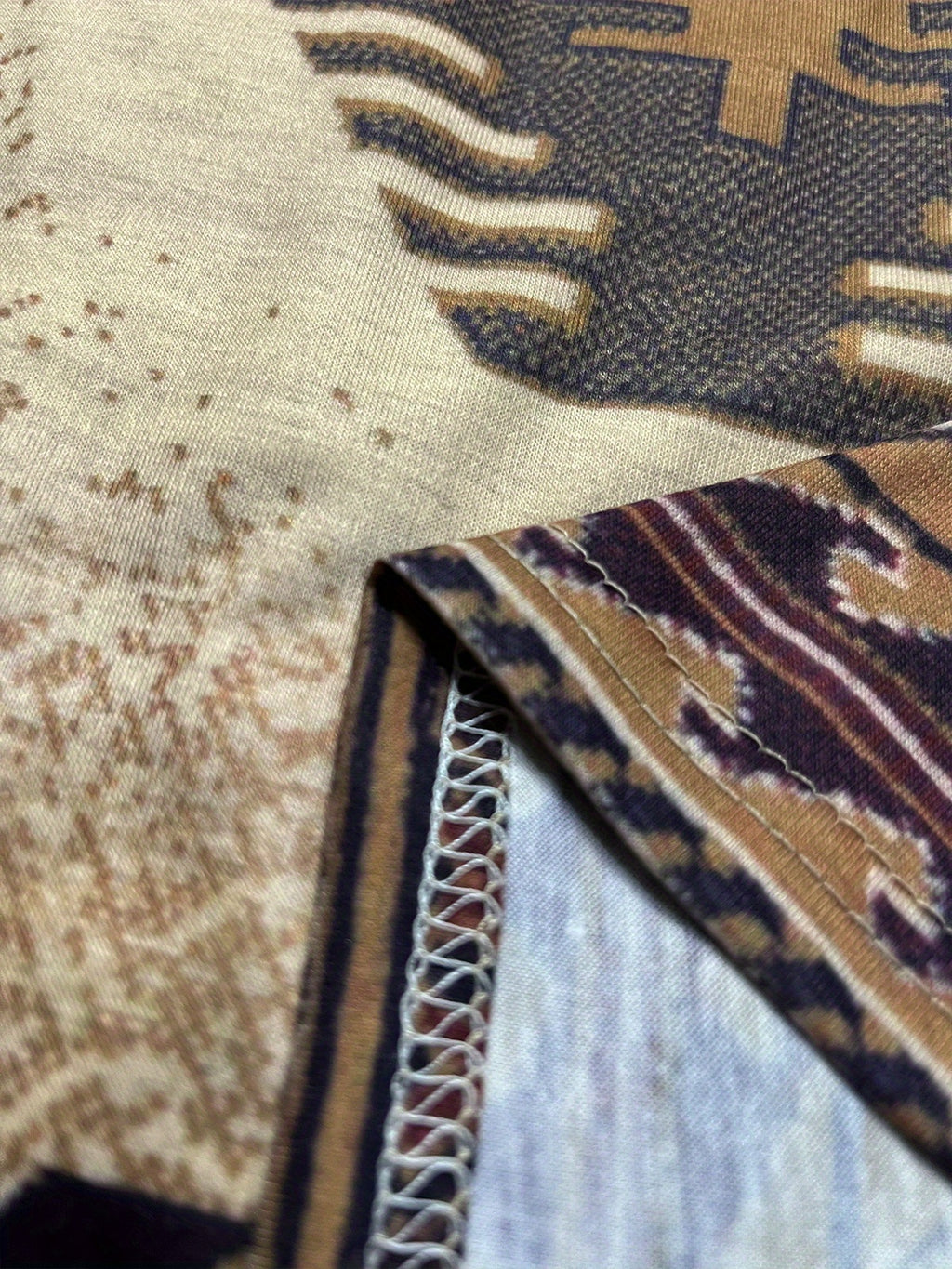 Western Geo Print V Neck T-Shirt, Casual Short Sleeve T-Shirt For Spring & Summer, Women's Clothing