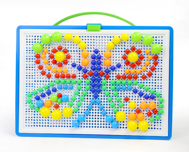 Diikamiiok 296pcs Plastic Mushroom Nail Building Blocks Puzzles Kids Educational Game Color Cognition Intellectual Educational Toys For Children Gifts Easter Gift Christmas, Halloween Gift