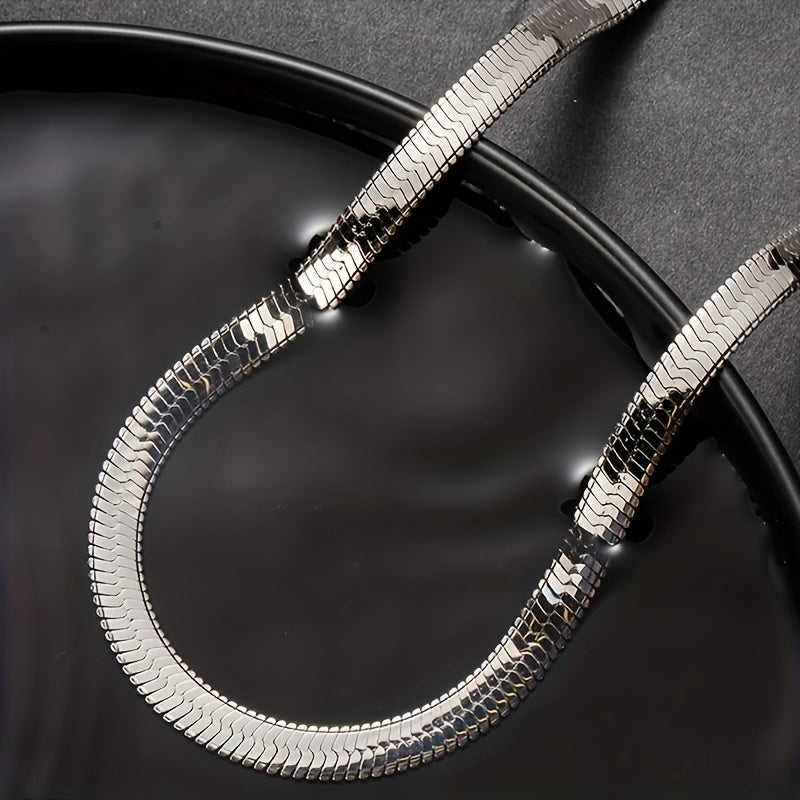 Never Fade Stainless Steel Blade Chain Clavicle Chain Unisex Flat Snake Chain Chain Stainless Steel Couple Chain Extension Chain