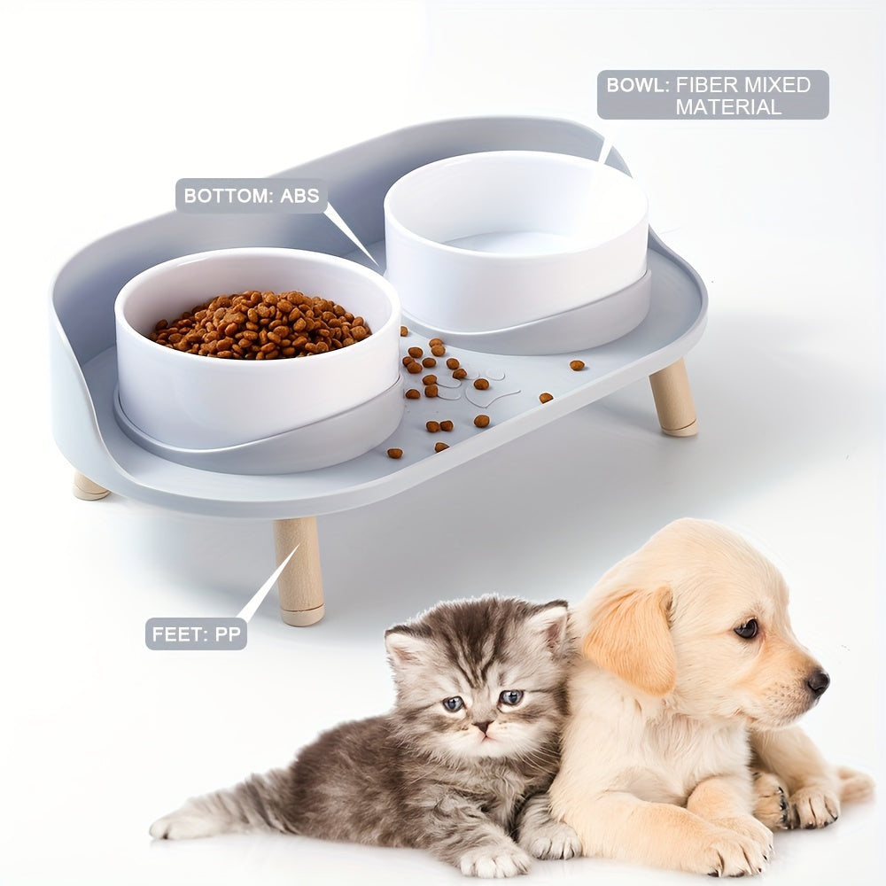 Pet Table Cat Bowl Dog Bowl Pet Double Feeding Bowl Neck Protection Non-Slip Bowl Water Food Feeder