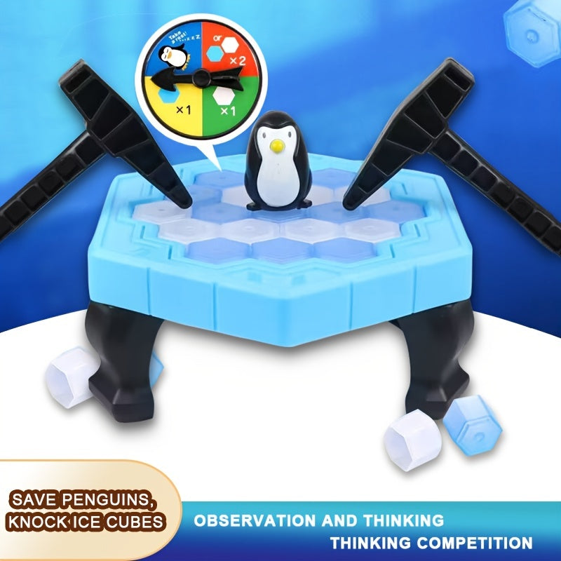 Save the Penguins Family Game - Interactive Ice Knocking Board Toy with Colorful & White Plastic Pieces, Educational STEM Fun for Youngsters