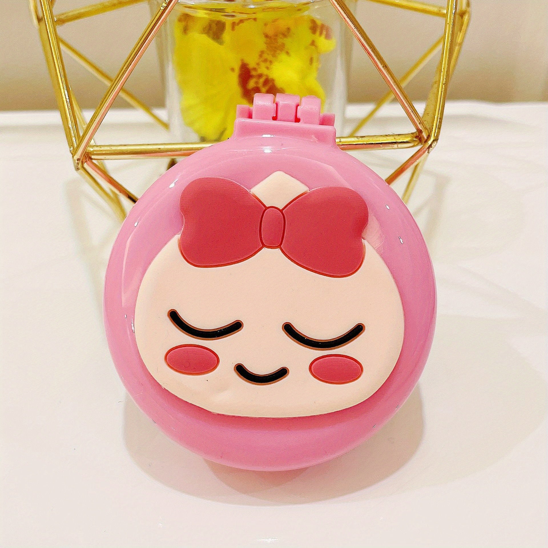 1pc Portable Folding Comb with Makeup Mirror - Air Cushion Massage Hair Brush for Normal Hair - Travel Pocket Mini Hair Brush Essentials for Women